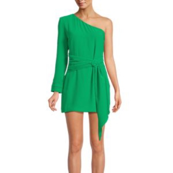 Green One Shoulder Dress - Picture 1 of 4